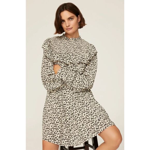 Scotch & Soda Smocked Frill Short Flowy Mini Dress Size M NWT - Picture 1 of 14